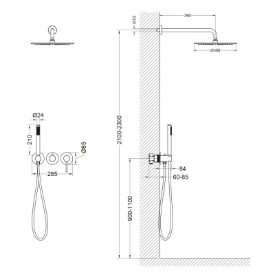 Душевая система встроенная Timo Saona хром (SX-2349/00SM) фото в интернет-магазине Русалия