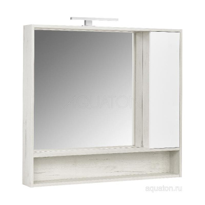 Зеркальный шкаф AQUATON Флай 100 белый, дуб крафт 1A237802FAX10 фото в интернет-магазине Русалия