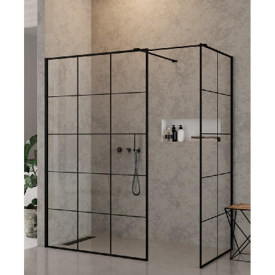 Душевое ограждение NEW TRENDY NEW MODUS BLACK 130x100x200 EXK-5645 (черный) фото в интернет-магазине Русалия