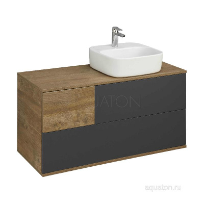 Тумба под раковину AQUATON Терра 105 дуб кантри, антрацит 1A246901TEKA0 фото в интернет-магазине Русалия
