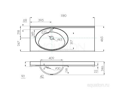 Раковина AQUATON Отель 3/120 левая белая с навесами 1A70093NOT01L фото в интернет-магазине Русалия