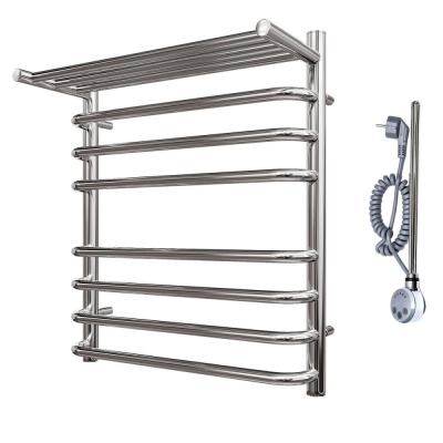 Полотенцесушитель электрический Point Нептун PN09156SPE П7 500x600 с полкой левый/правый, хром фото в интернет-магазине Русалия