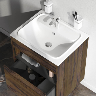 M8FFUX0601OF Func, База с нишей, 1 ящик (pull-out), 60 см, цвет дерево текстурир-ое Am.Pm фото в интернет-магазине Русалия