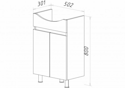 Тумба Элегия 55 с раковиной Универсал Исеть 55 Misty фото в интернет-магазине Русалия
