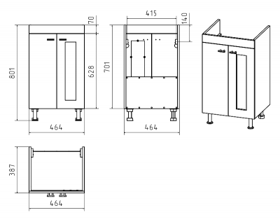Тумба Урал 50 с раковиной Cersanit Como 50 Misty фото в интернет-магазине Русалия