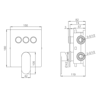 Смеситель для душа Raglo R50.273, хром фото в интернет-магазине Русалия