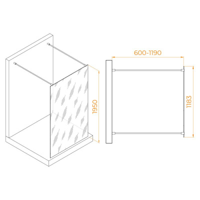Душевая перегородка RGW WA-016 1200, стекло прозрачное, профиль хром фото в интернет-магазине Русалия