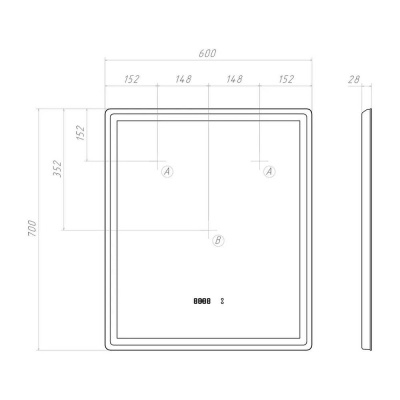 Зеркало Geometry Luxe 600 Vigo фото в интернет-магазине Русалия