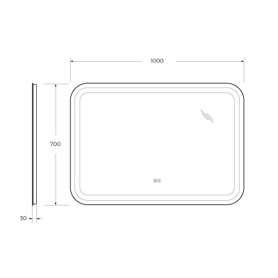 Зеркало со встроенной подсветкой, сенсорным выключателем и подогревом CZR-SPC-STYLUS-1000-700-TCH-WARM, 12V, 220-240V, 1000x700x30 CEZARES фото в интернет-магазине Русалия
