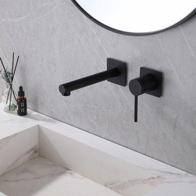 Смеситель ABBER Emotion AF8812B для раковины скрытого монтажа, черный матовый фото в интернет-магазине Русалия