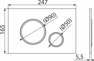 Клавиша смыва THIN M778 черная матовая/хром глянец Alcaplast фото в интернет-магазине Русалия