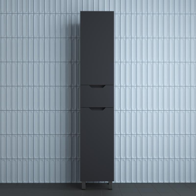 Пенал "Остин" 360 см напольный 1 ящик графит эмаль PLUS фото в интернет-магазине Русалия