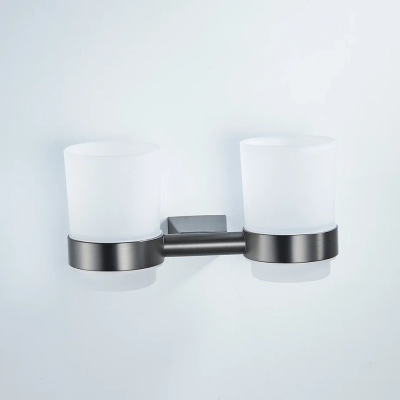 Стакан для ванной комнаты двойной Shevanik SG5722T, оружейная сталь фото в интернет-магазине Русалия