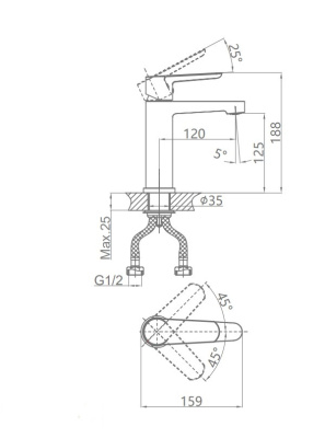 Смеситель для раковины D&K Bayern.München черный (DA1562105) фото в интернет-магазине Русалия