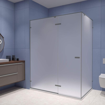 Душевой уголок RGW SV-040Gr 1200x1000, профиль серый, стекло матовое-сатинат фото в интернет-магазине Русалия