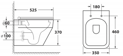Унитаз подвесной Eld Ruta-H с сиденьем микролифт OWLT190601 OWL фото в интернет-магазине Русалия