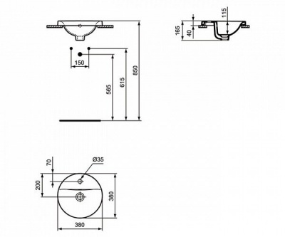 Раковина встраиваемая Connect E504101 Ideal Standard фото в интернет-магазине Русалия