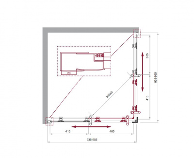 Душевой уголок BelBagno UNO-195-A-2-95-C-Cr фото в интернет-магазине Русалия