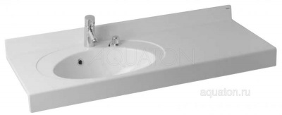 Раковина AQUATON Отель 3/120 левая белая с навесами 1A70093NOT01L фото в интернет-магазине Русалия