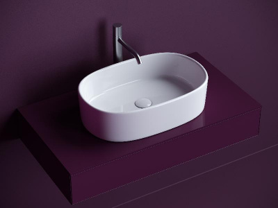 Раковина накладная овальная 561*359*149, цвет белый CN6075 Ceramica Nova фото в интернет-магазине Русалия