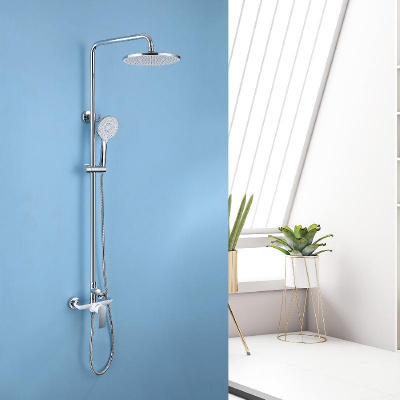 Душевая стойка ABBER Weiss Insel AF8020W без излива, белый-хром фото в интернет-магазине Русалия