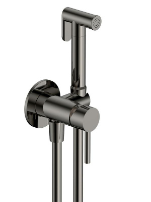 AQM6217GM Siena Готовый комплект гигиенического душа (скрытый монтаж, латунная лейка), Gun metal фото в интернет-магазине Русалия