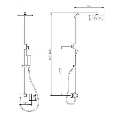 Душевая стойка ABBER Daheim AF8220 без излива, хром фото в интернет-магазине Русалия