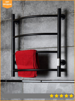 Полотенцесушитель электрический Пэк сп 5 60х50 черный ВГП Тругор фото в интернет-магазине Русалия