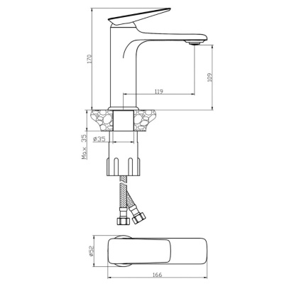 Смеситель для раковины OLIVE'S TARONE хром (38100TN) фото в интернет-магазине Русалия