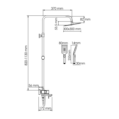 A177.118.126.087.CH Душевой комплект со смесителем Wasserkraft фото в интернет-магазине Русалия