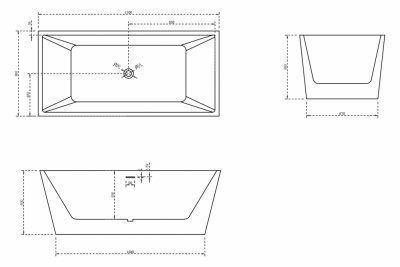 Акриловая ванна ABBER AB9224-1.7 170х80х60 см фото в интернет-магазине Русалия