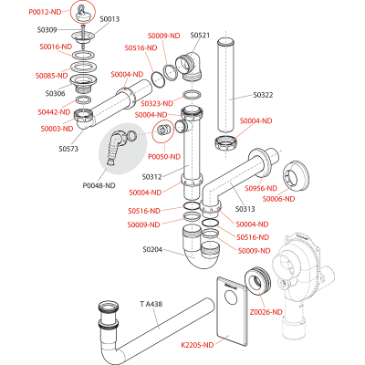 Сифон для раковины экономящий пространство A413 Alcaplast фото в интернет-магазине Русалия