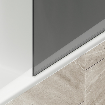 Неподвижная шторка для ванны в широком профиле 70 см, стекло тонированное (графит), профиль бронза MGV-81-2ш Maybah Glass фото в интернет-магазине Русалия