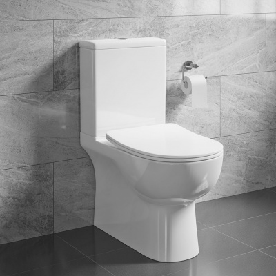 BOND F02-00 Унитаз напольный безободковый с сиденьем с микролифтом фото в интернет-магазине Русалия