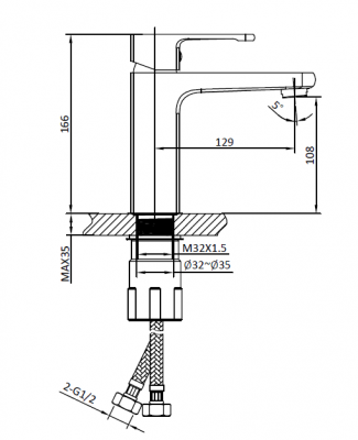 Смеситель для раковины Lamberto 0139 GrMt AltroBagno фото в интернет-магазине Русалия