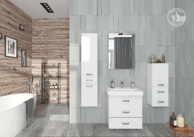 Тумба под раковину AQUATON Америна 60 М белый 1A168901AM010 фото в интернет-магазине Русалия