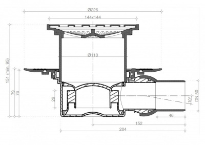Точечный трап Pestan Confluo Standard 15х15 Square (13000005) фото в интернет-магазине Русалия