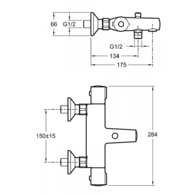 Смеситель термостатический для ванны July E45714-CP Jacob Delafon фото в интернет-магазине Русалия