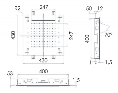 Верхний душ потолочный с подсветкой 43 см Remer 357RS43NC фото в интернет-магазине Русалия