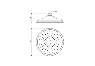 Верхний душ 220 мм AQUATEK AQ2088CR КЛАССИК фото в интернет-магазине Русалия