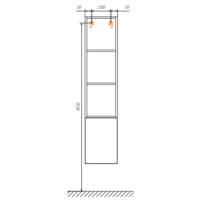 COMFORTY. Шкаф-колонна "Мальме-35" дуб дымчатый фото в интернет-магазине Русалия