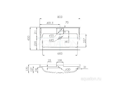 Раковина AQUATON Фабиа 80 белая 1A708031FB010 фото в интернет-магазине Русалия