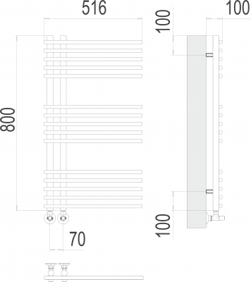 Водяной полотенцесушитель Астра П15 70х800 4670078530486 Terminus фото в интернет-магазине Русалия