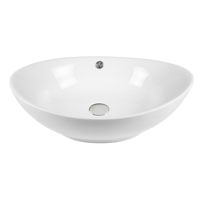 BOND S55-590 Раковина накладная овальная 59*38*19см белая фото в интернет-магазине Русалия