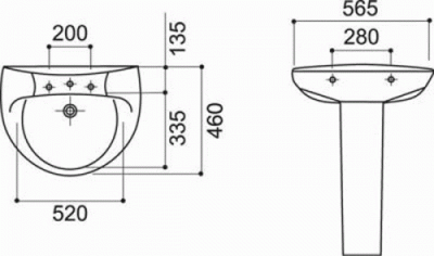 Раковина Victoria 56 32739300Y Roca фото в интернет-магазине Русалия