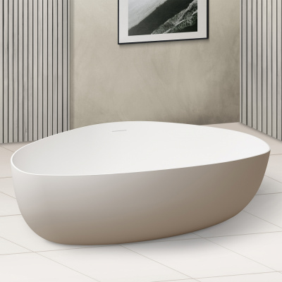 Ванна из искусственного камня ABBER Stein AS9608 белая матовая 180х130х55 см фото в интернет-магазине Русалия