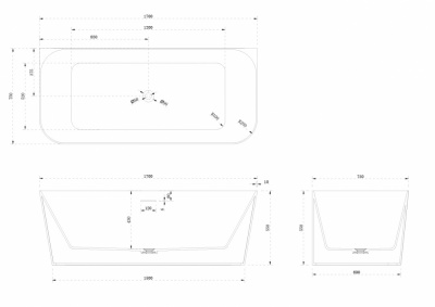 Ванна из искусственного камня ABBER Stein AS9617 белая матовая 170х75х55 см фото в интернет-магазине Русалия