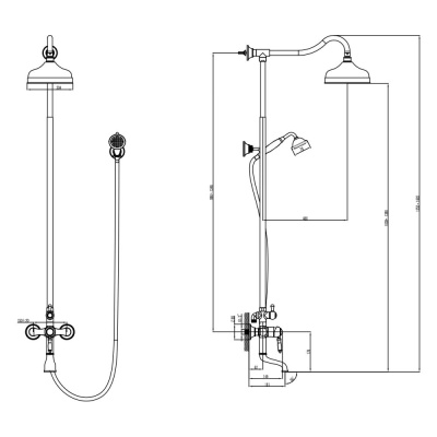 Душевая система Lemark Villa (LM4862C) фото в интернет-магазине Русалия