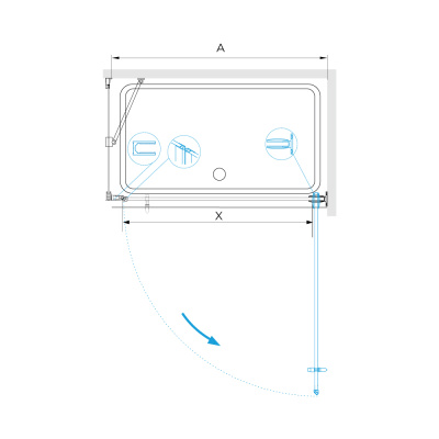 Душевой уголок RGW HO-045-1B (HO-011B + Z-060-2B + O-204B) 700x1000, профиль черный, стекло прозрачное фото в интернет-магазине Русалия