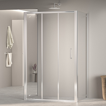 Душевой уголок RGW PA-73 P (PA-13 + 2Z-050-2) 80х120, стекло - прозрачное, профиль хром фото в интернет-магазине Русалия